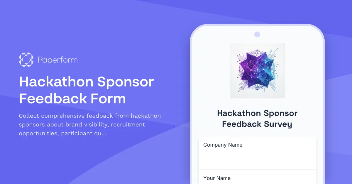 Hackathon Sponsor Feedback Form