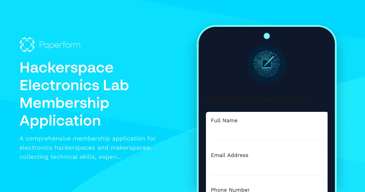 Hackerspace Electronics Lab Membership Application