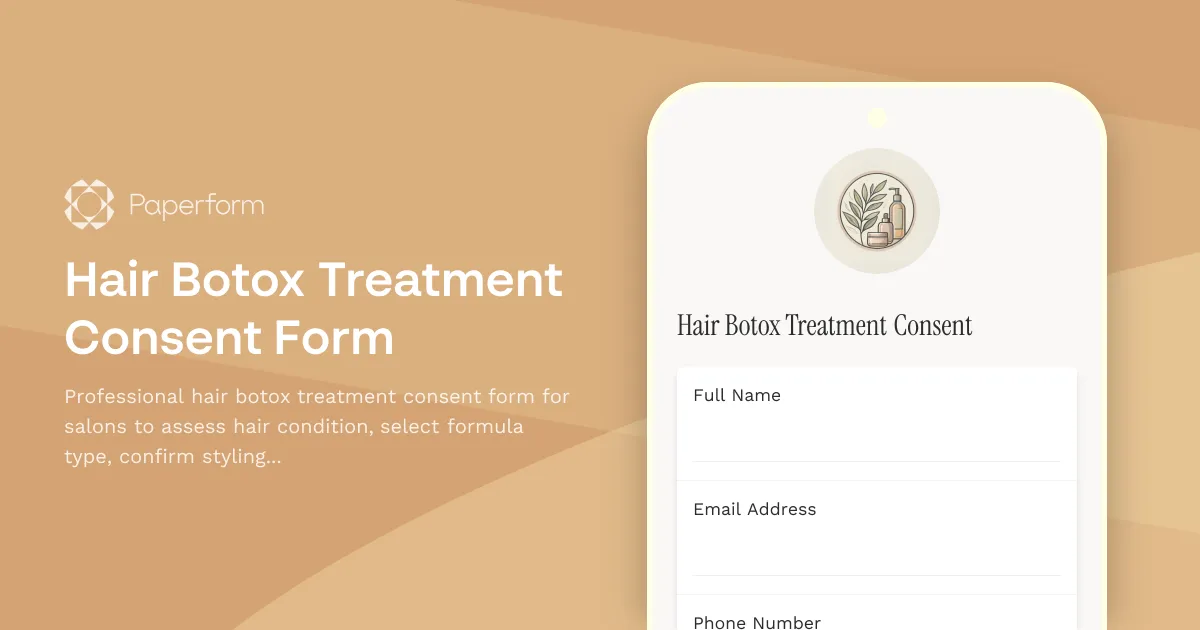 Hair Botox Treatment Consent Form
