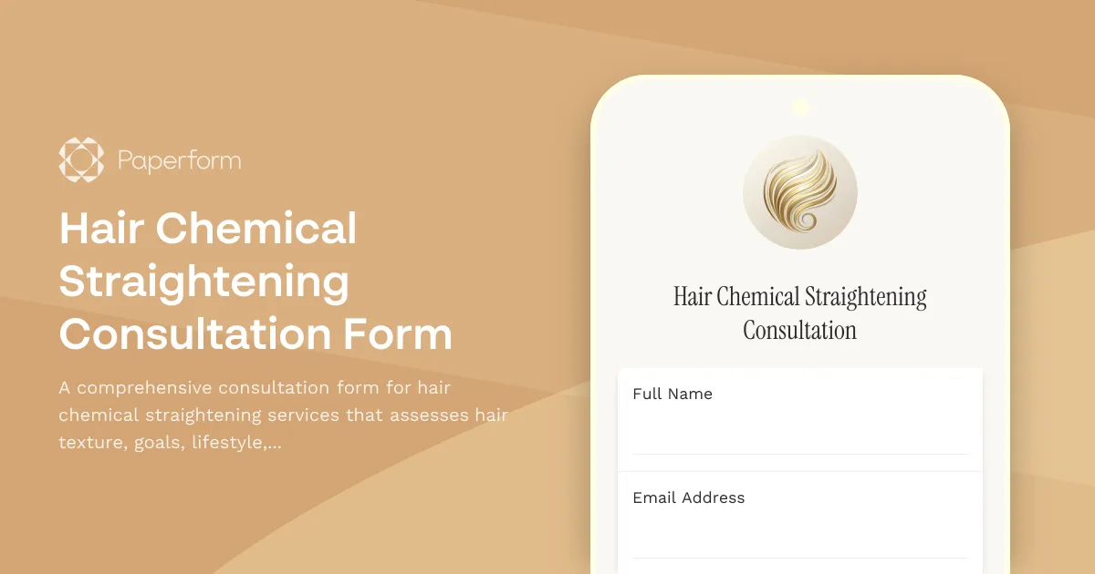 Hair Chemical Straightening Consultation Form