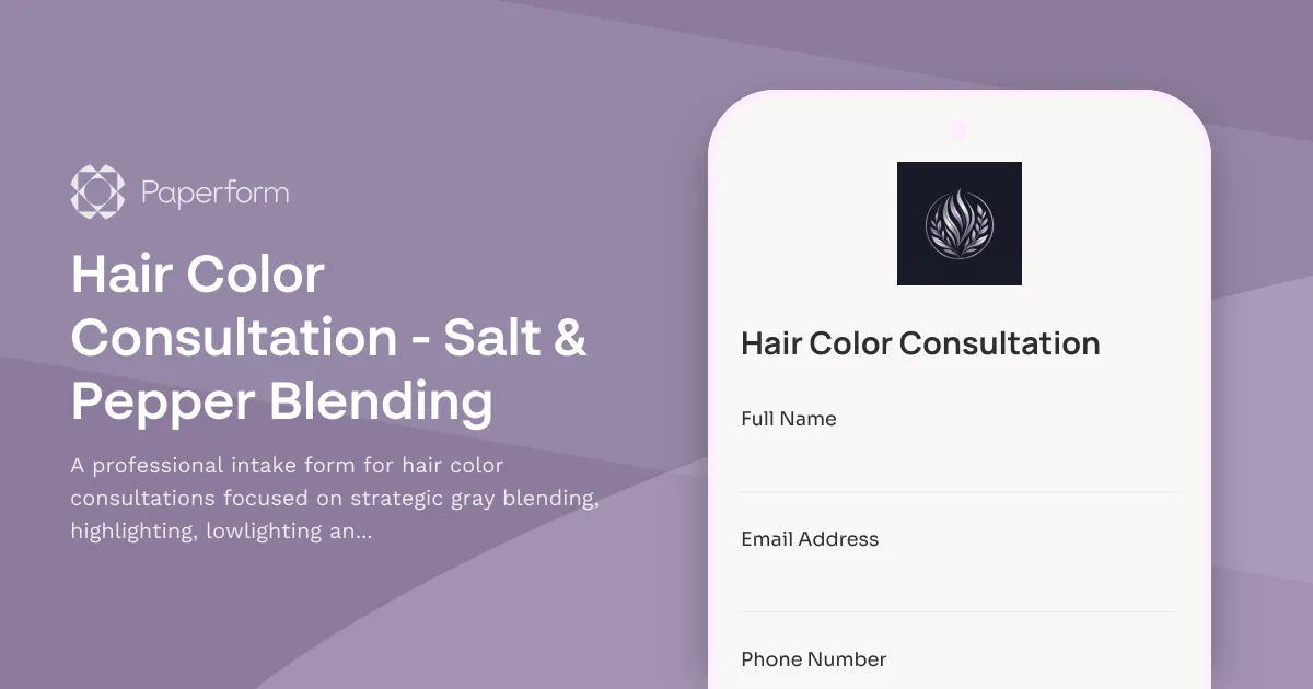 Hair Color Consultation - Salt & Pepper Blending