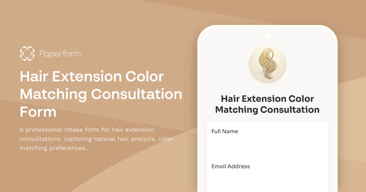 Hair Extension Color Matching Consultation Form