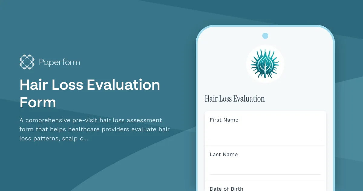 Hair Loss Evaluation Form