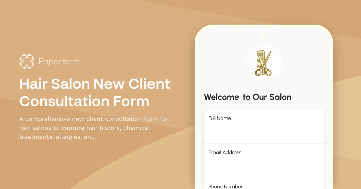 Hair Salon New Client Consultation Form