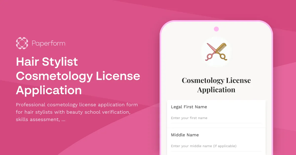 Hair Stylist Cosmetology License Application