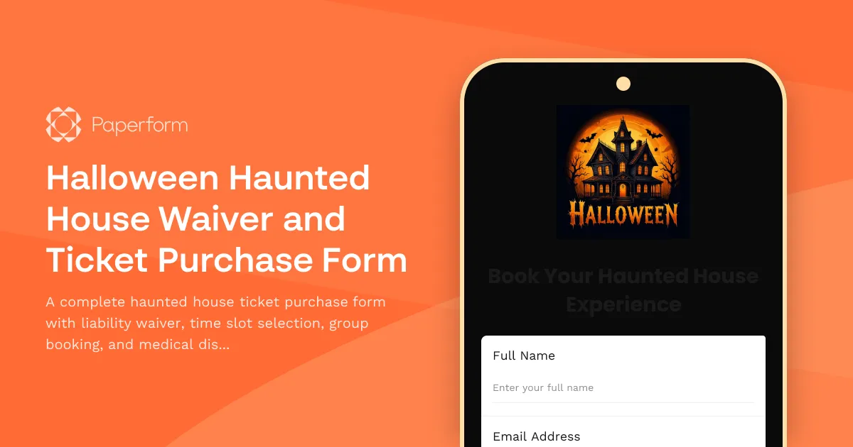 Halloween Haunted House Waiver and Ticket Purchase Form
