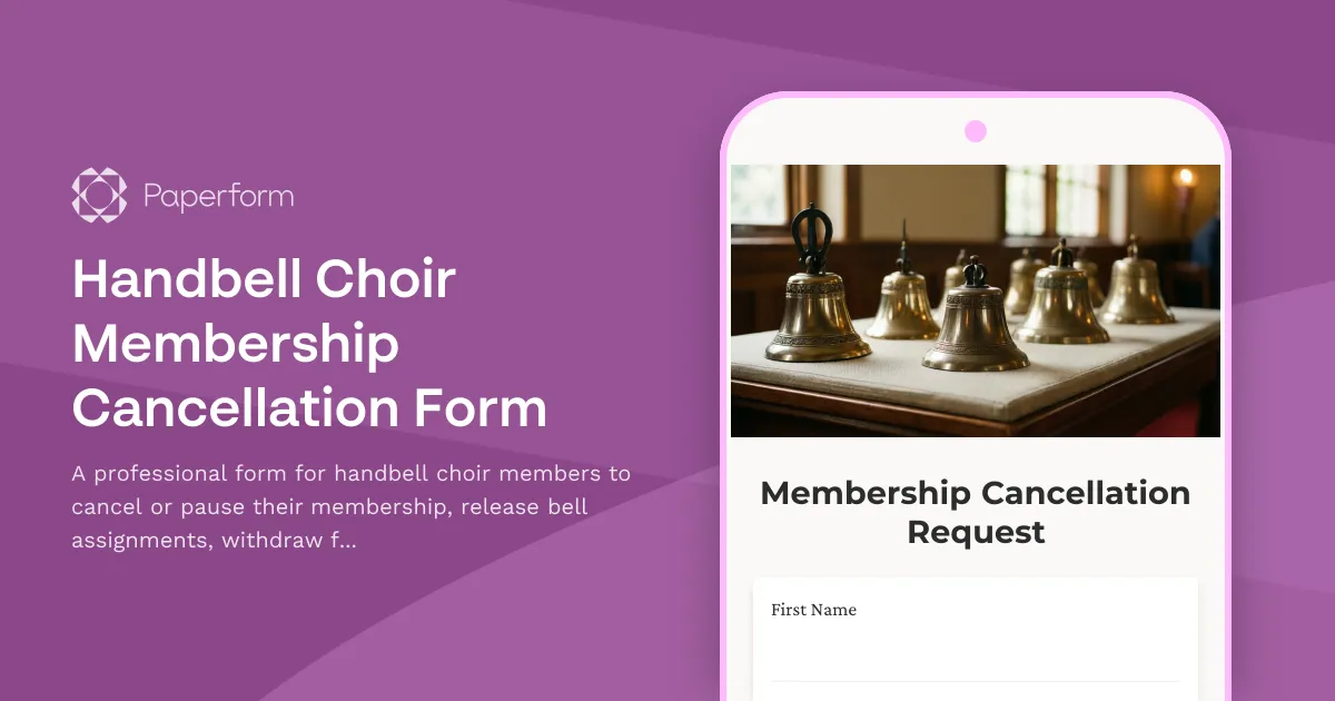 Handbell Choir Membership Cancellation Form