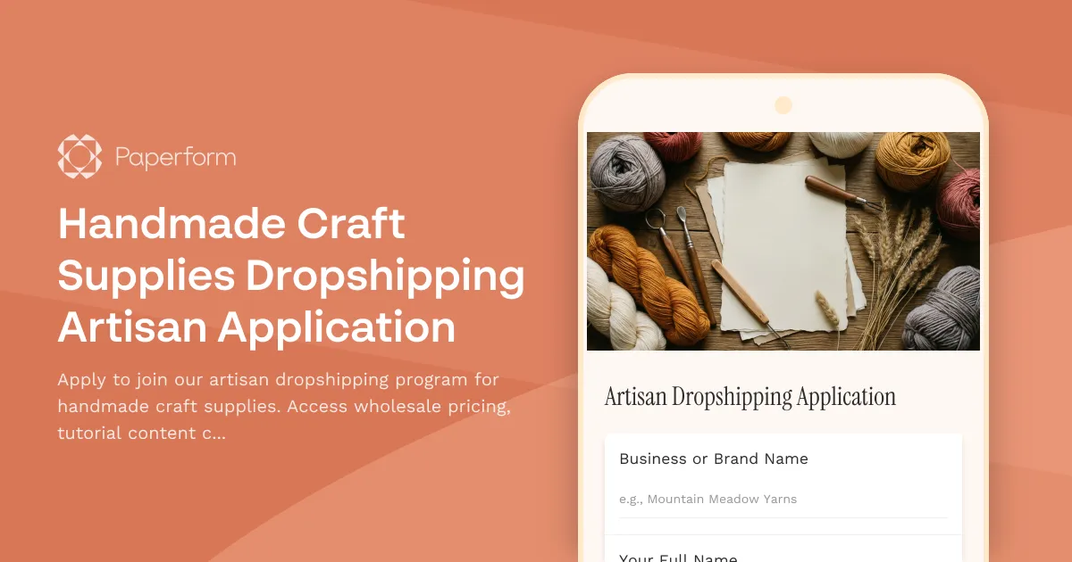 Handmade Craft Supplies Dropshipping Artisan Application