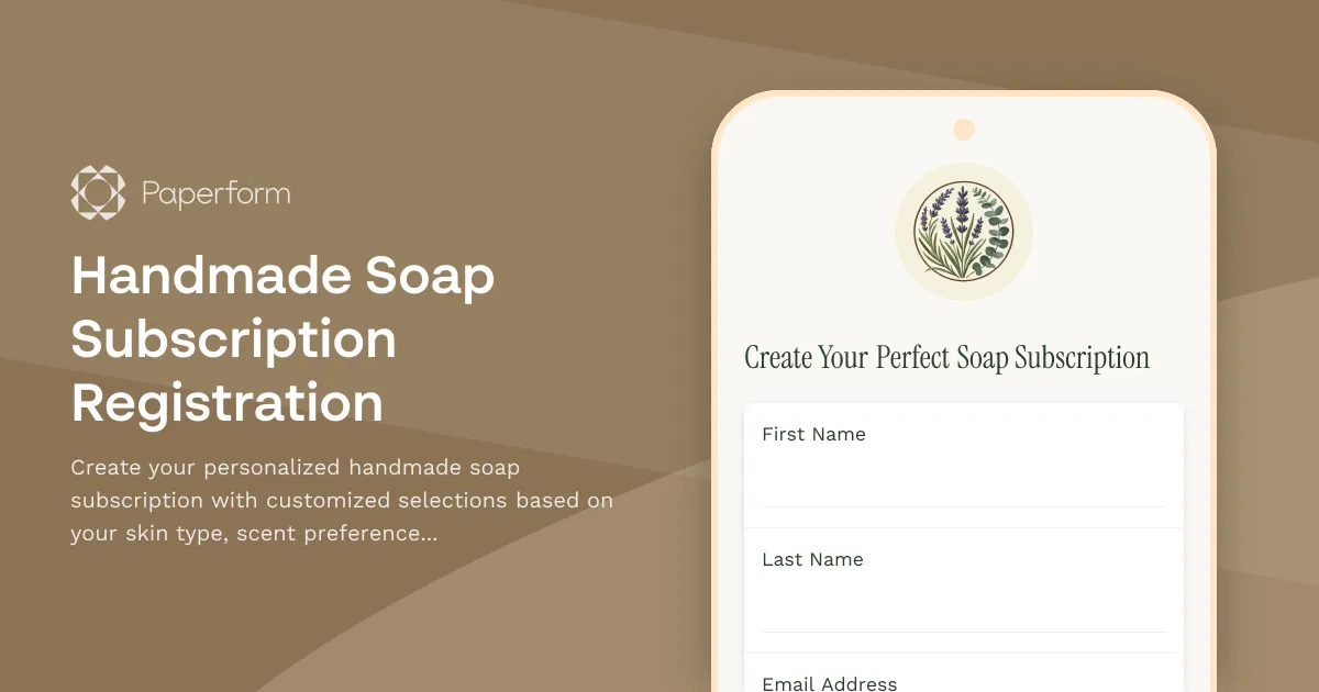 Handmade Soap Subscription Registration