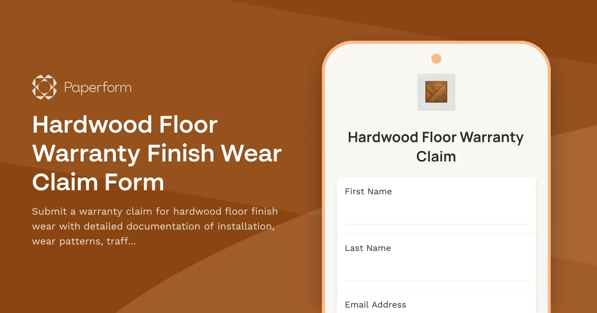 Hardwood Floor Warranty Finish Wear Claim Form