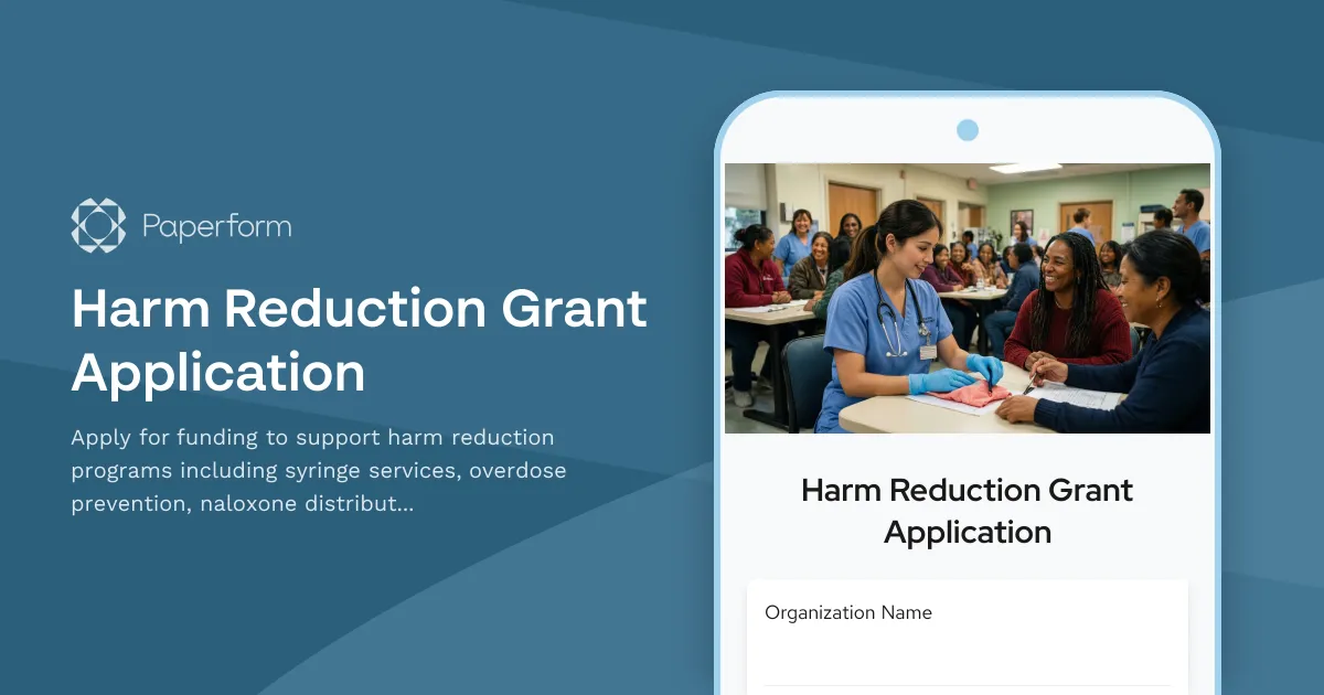 Harm Reduction Grant Application
