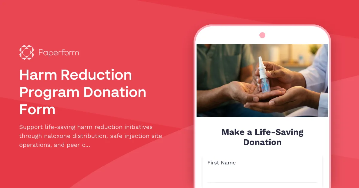 Harm Reduction Program Donation Form