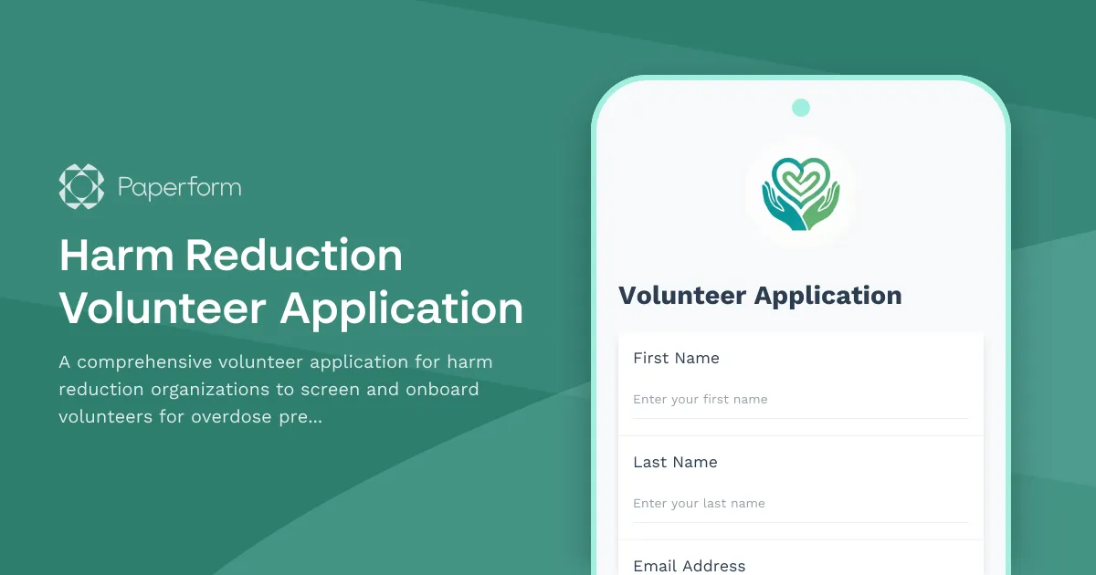 Harm Reduction Volunteer Application