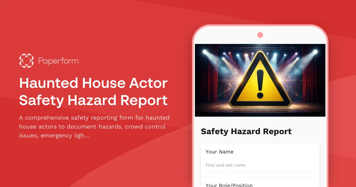 Haunted House Actor Safety Hazard Report