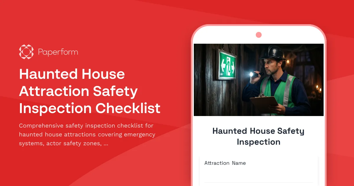 Haunted House Attraction Safety Inspection Checklist