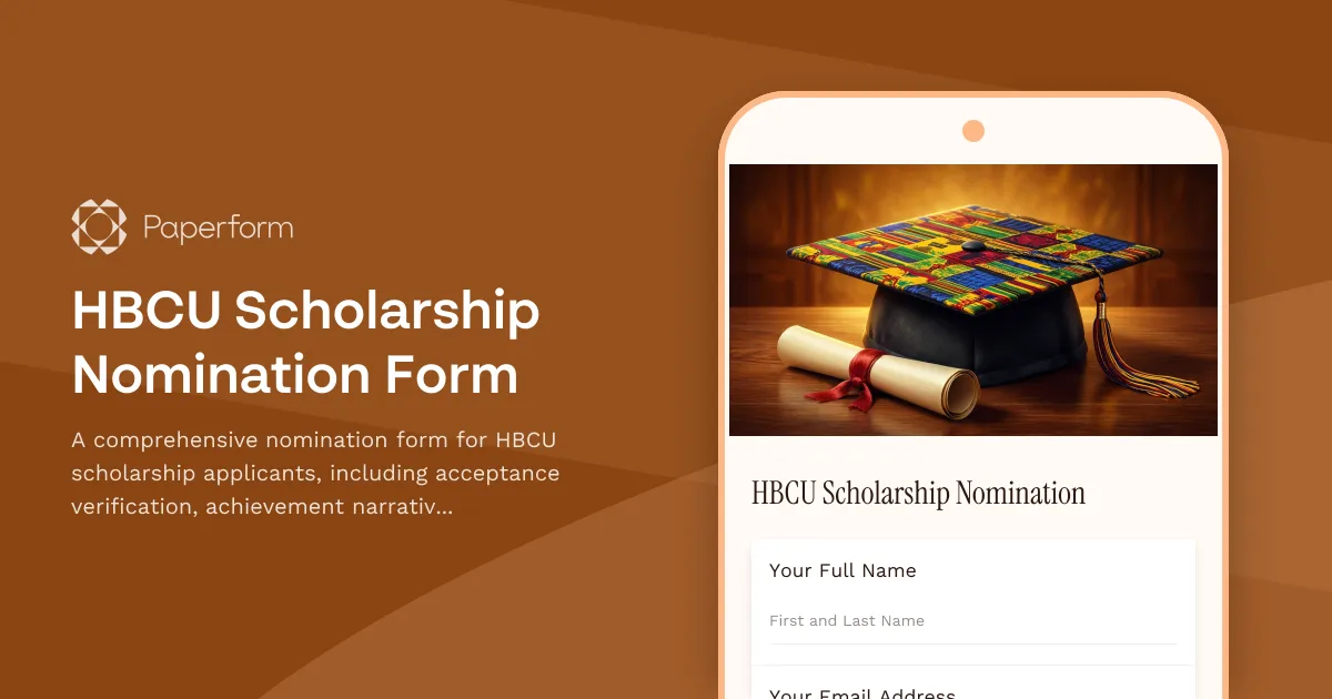 HBCU Scholarship Nomination Form