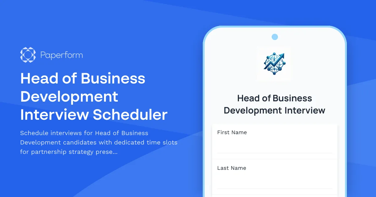 Head of Business Development Interview Scheduler