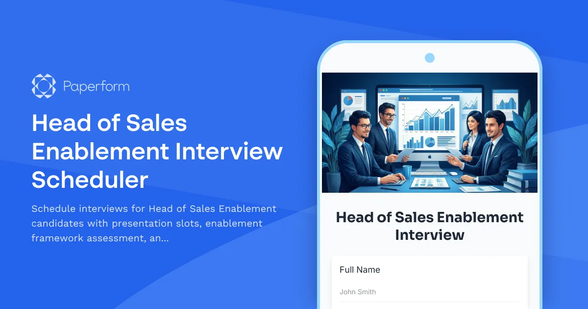 Head of Sales Enablement Interview Scheduler