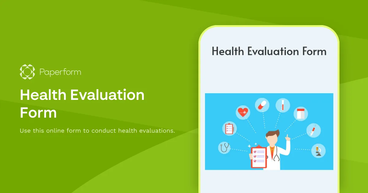 Health Evaluation Form