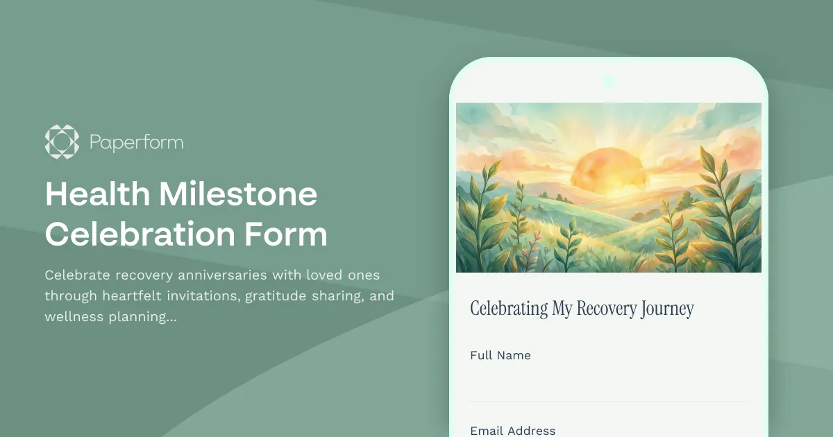 Health Milestone Celebration Form