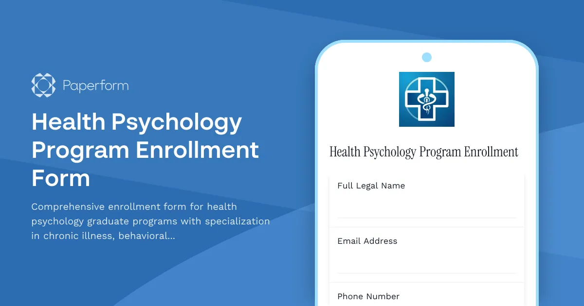 Health Psychology Program Enrollment Form