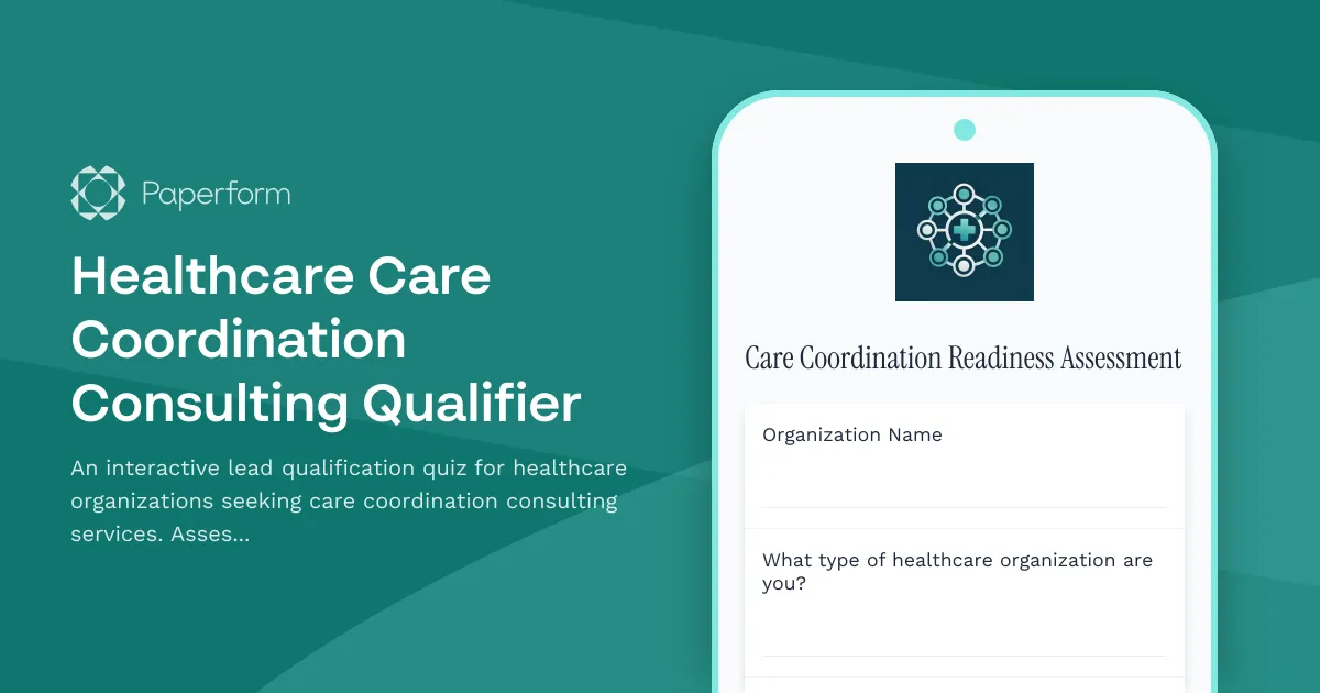 Healthcare Care Coordination Consulting Qualifier