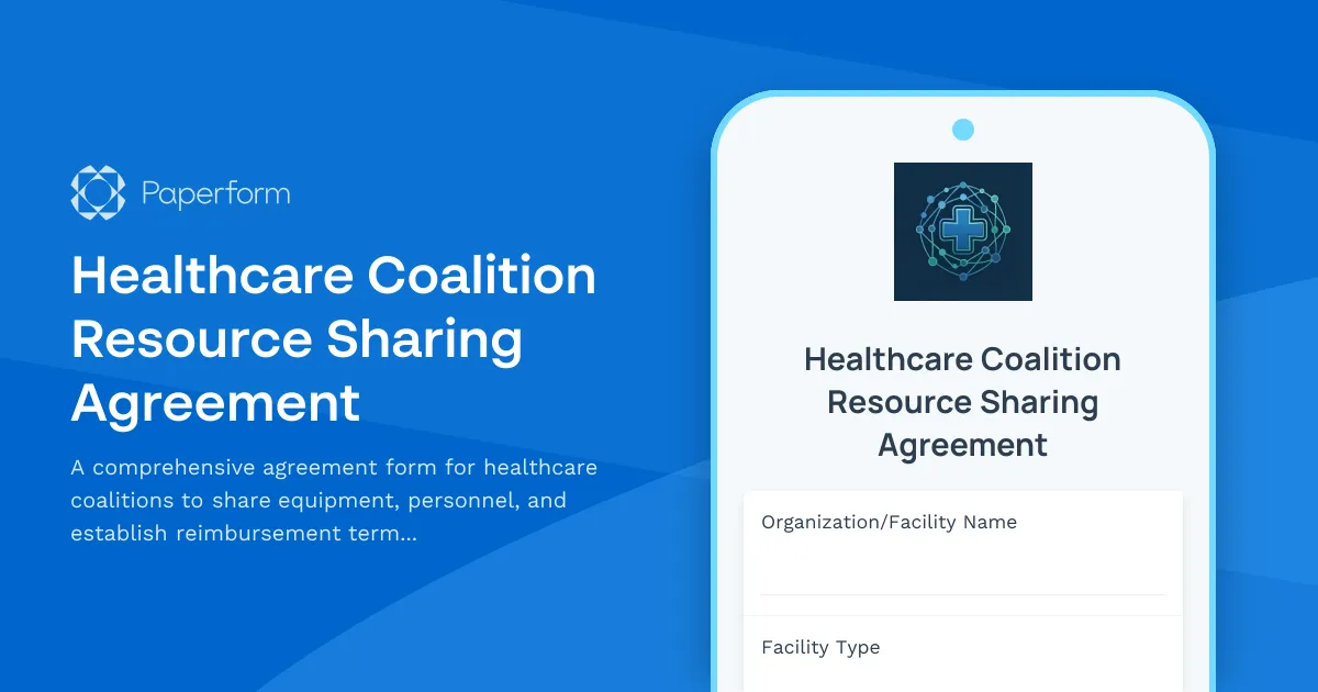 Healthcare Coalition Resource Sharing Agreement