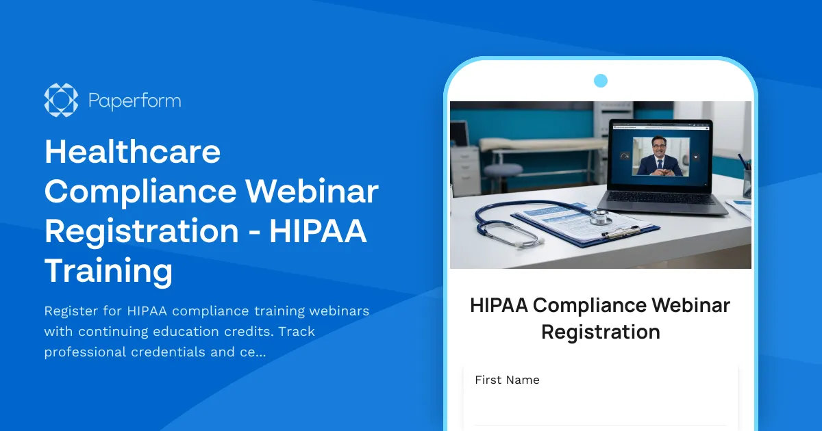 Healthcare Compliance Webinar Registration - HIPAA Training