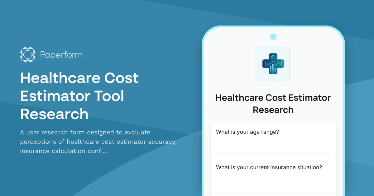 Healthcare Cost Estimator Tool Research