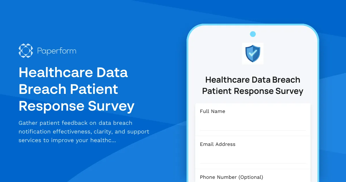 Healthcare Data Breach Patient Response Survey