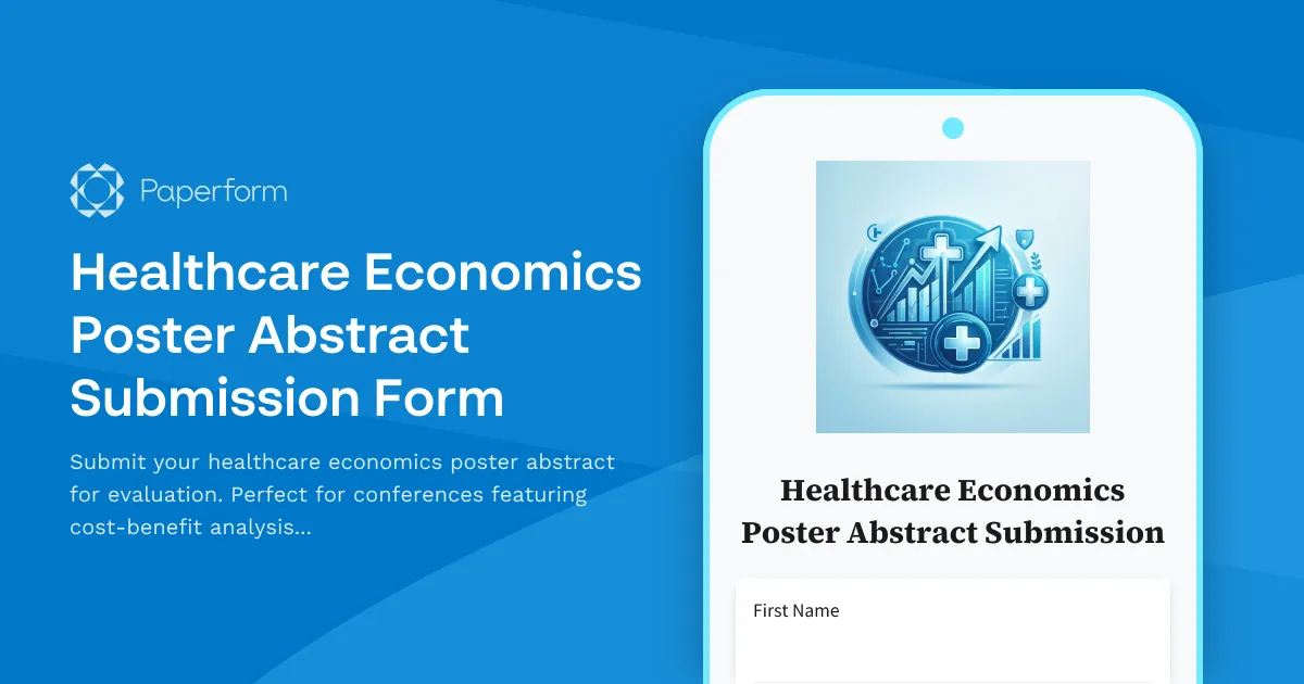 Healthcare Economics Poster Abstract Submission Form