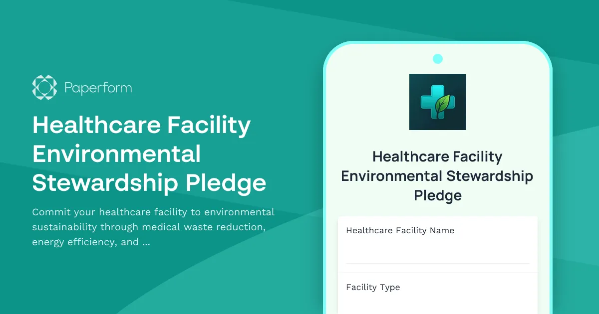 Healthcare Facility Environmental Stewardship Pledge