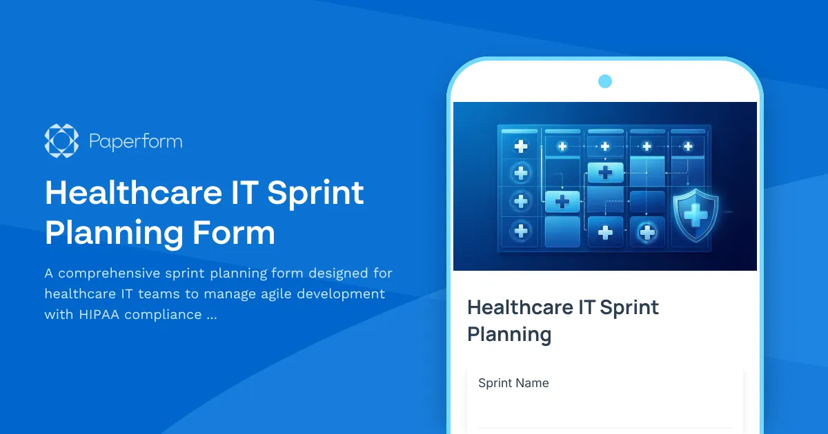 Healthcare IT Sprint Planning Form
