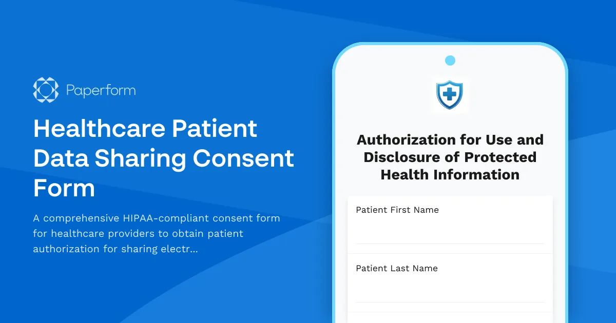 Healthcare Patient Data Sharing Consent Form