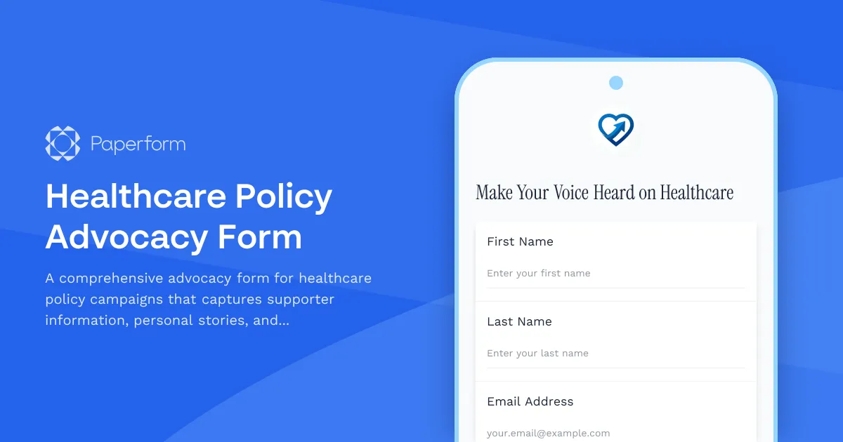 Healthcare Policy Advocacy Form