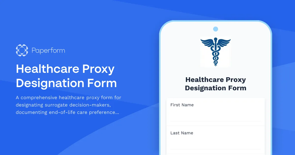 Healthcare Proxy Designation Form