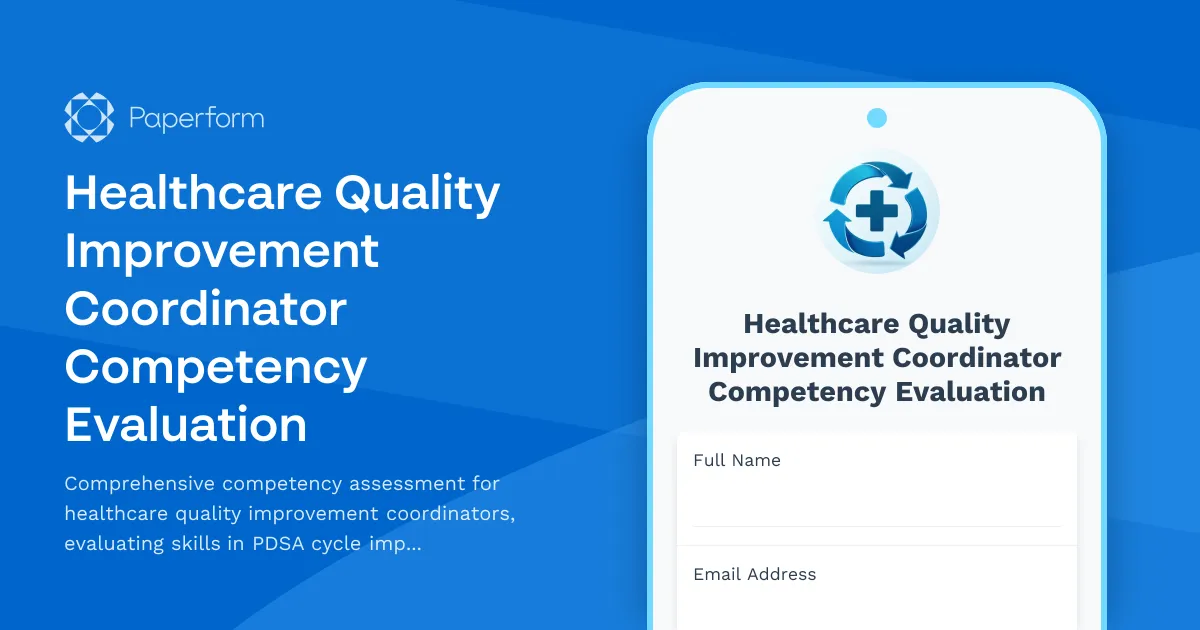 Healthcare Quality Improvement Coordinator Competency Evaluation
