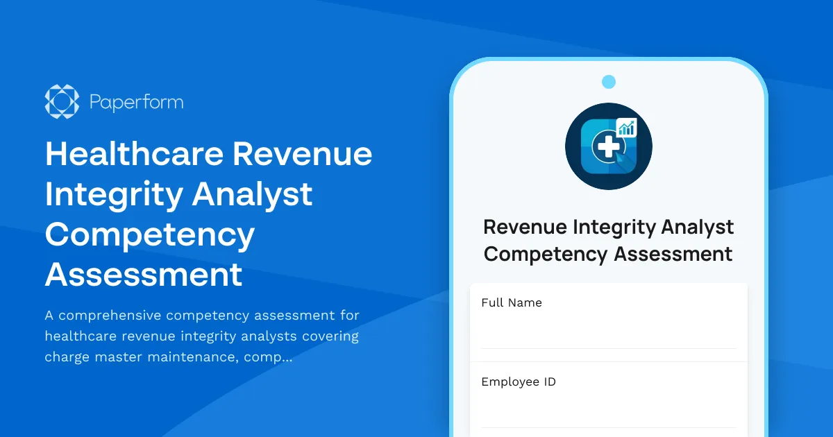 Healthcare Revenue Integrity Analyst Competency Assessment