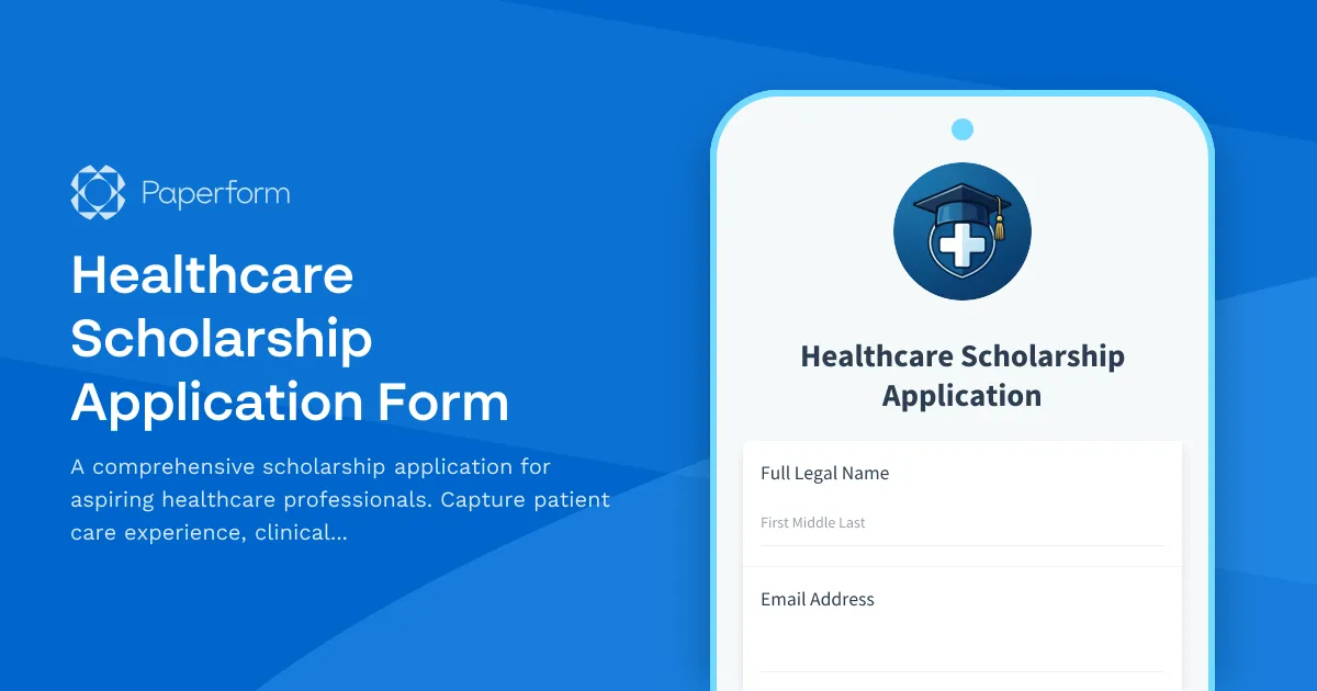Healthcare Scholarship Application Form