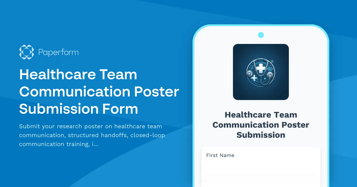 Healthcare Team Communication Poster Submission Form
