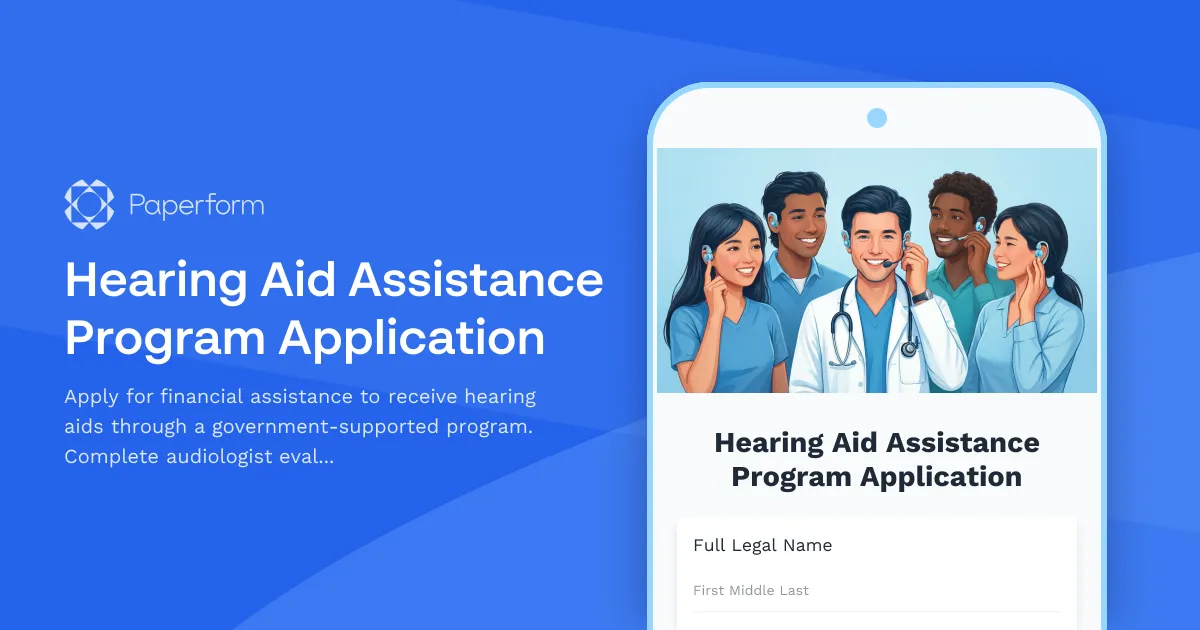 Hearing Aid Assistance Program Application