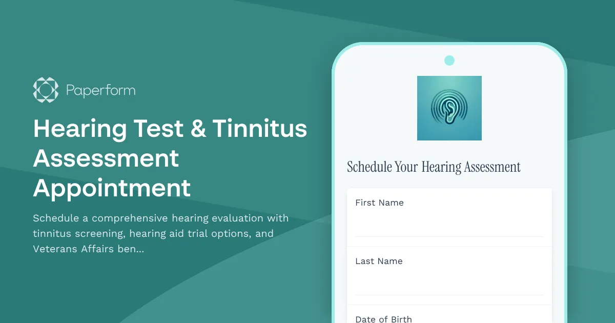 Hearing Test & Tinnitus Assessment Appointment