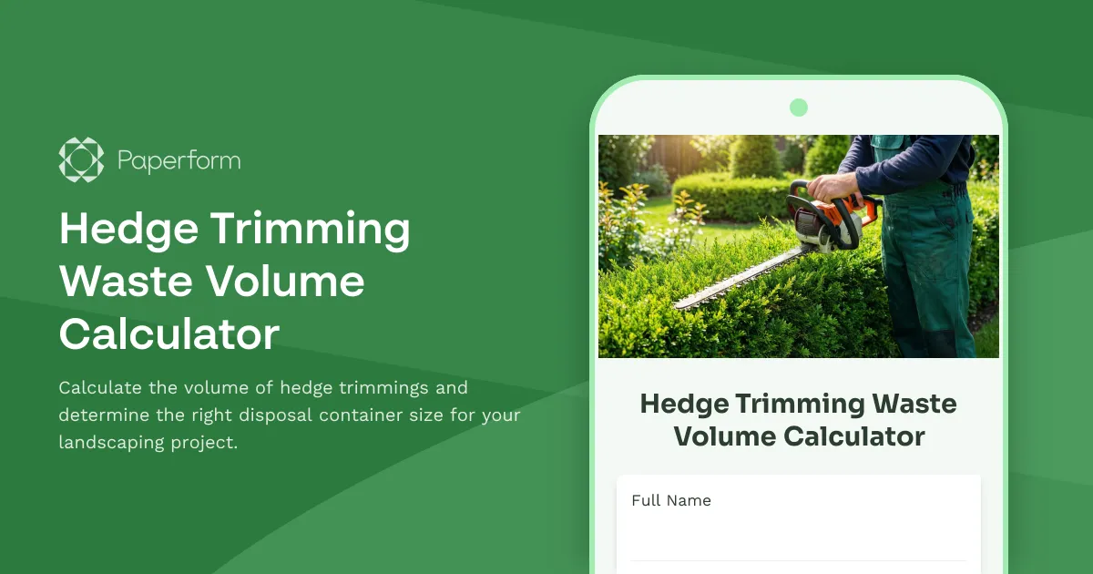 Hedge Trimming Waste Volume Calculator