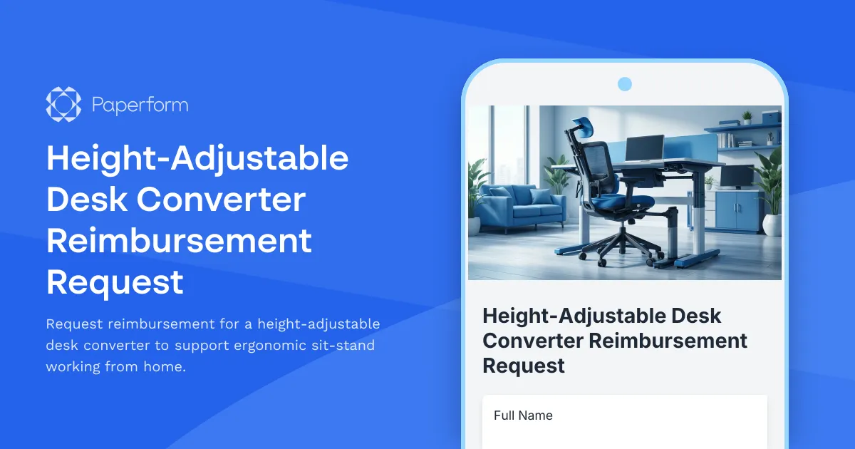 Height-Adjustable Desk Converter Reimbursement Request