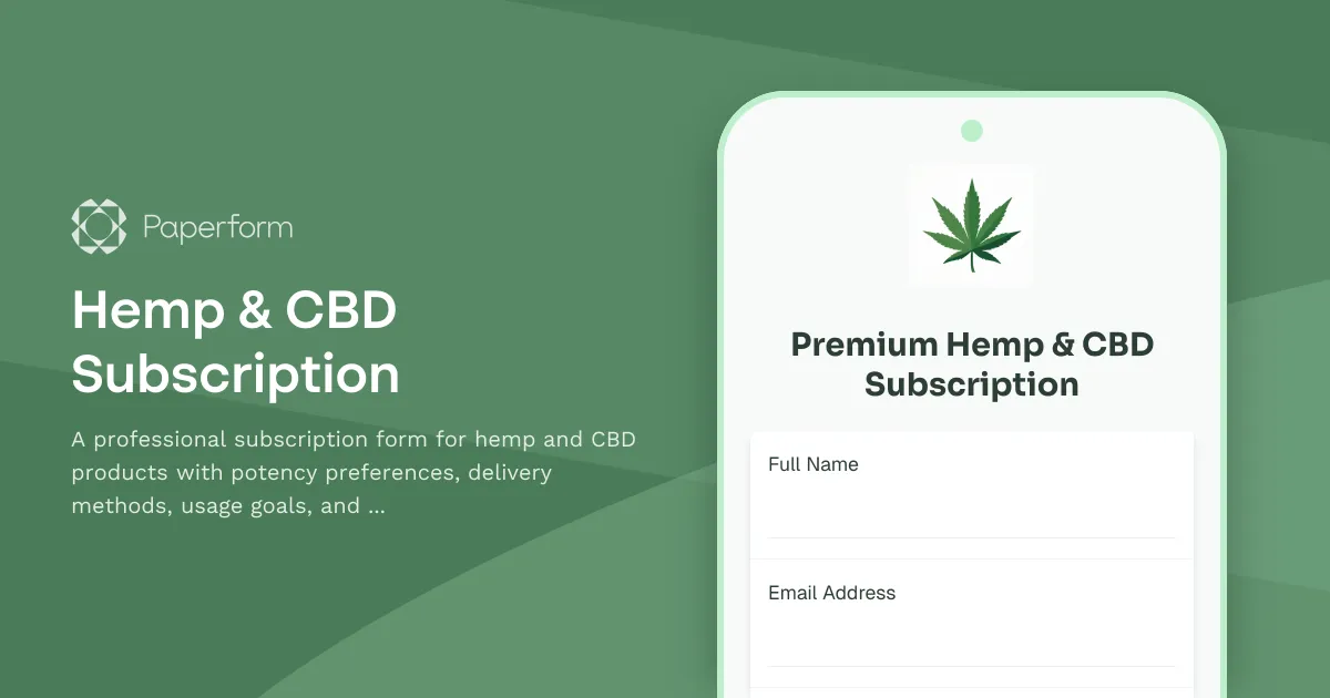 Hemp & CBD Subscription