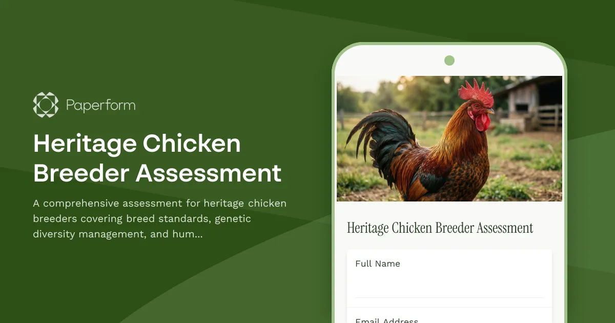 Heritage Chicken Breeder Assessment