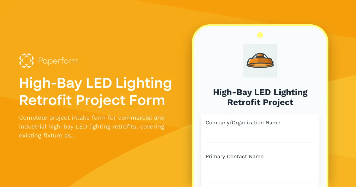 High-Bay LED Lighting Retrofit Project Form