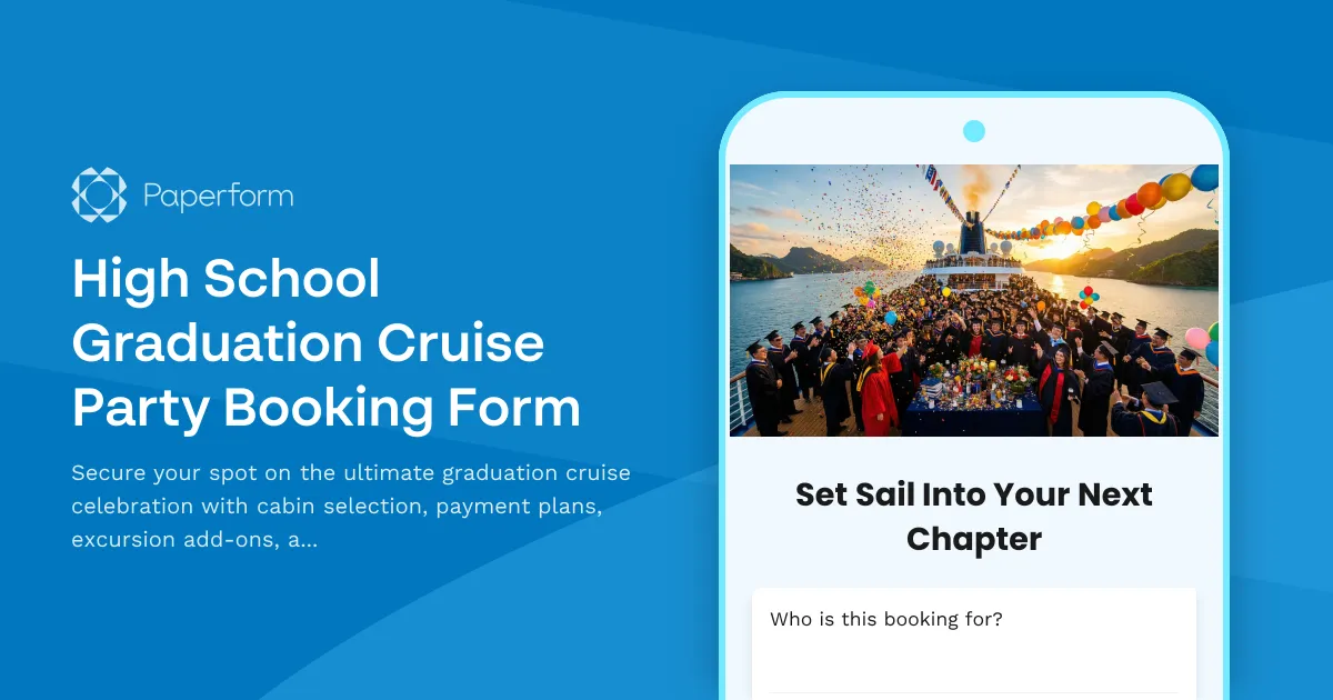 High School Graduation Cruise Party Booking Form