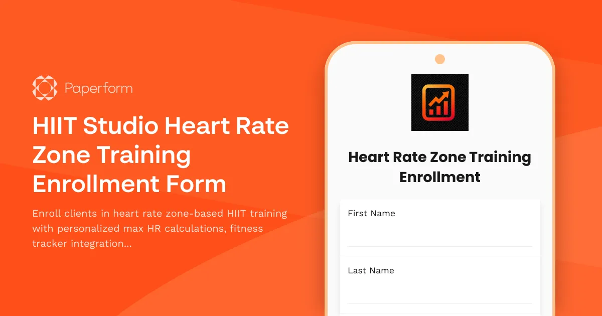 HIIT Studio Heart Rate Zone Training Enrollment Form
