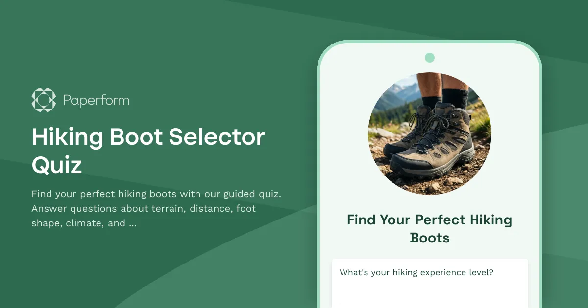 Hiking Boot Selector Quiz